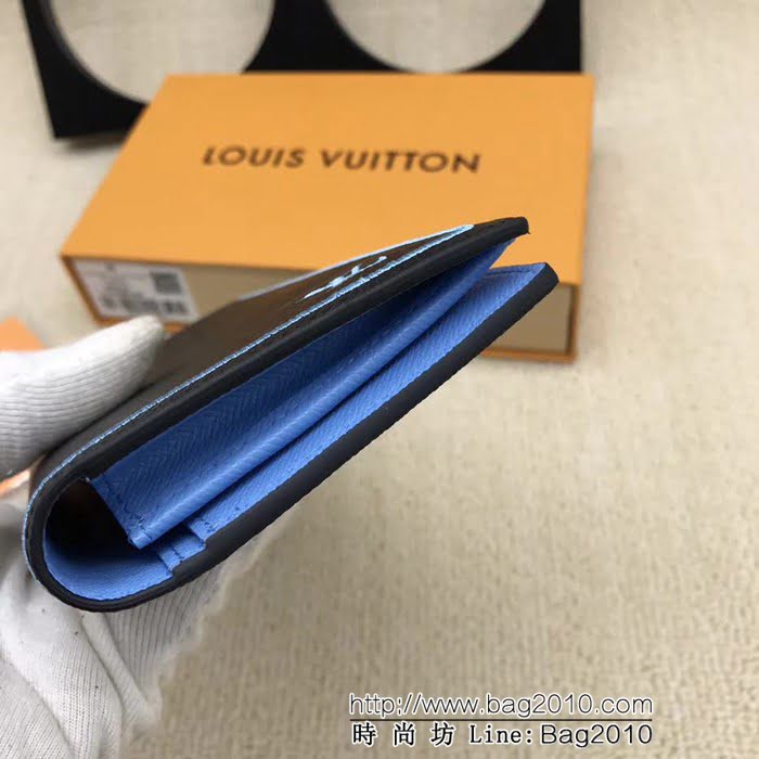 路易威登LV頂級原單2018新品 M66540十字紋繡邊黑LV錢夾 ZY1104
